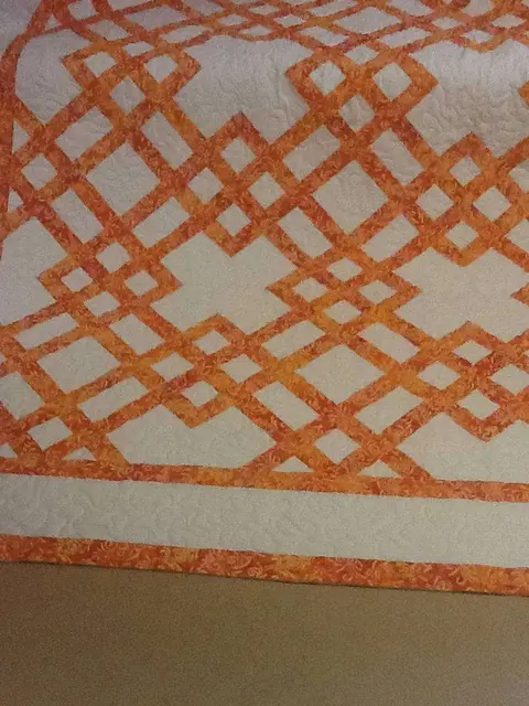 Cream and Orange Celtic Quilt, photo 2 of 2