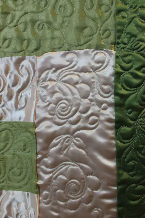 Green, Gold And Pink Quilt