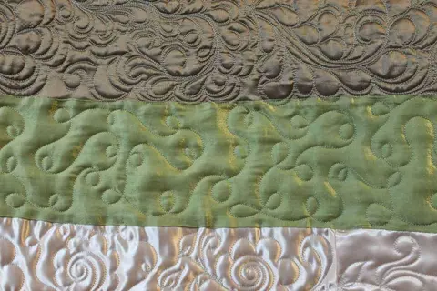 Green, Gold And Pink Quilt, photo 2 of 48