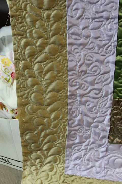 Green, Gold And Pink Quilt, photo 4 of 48