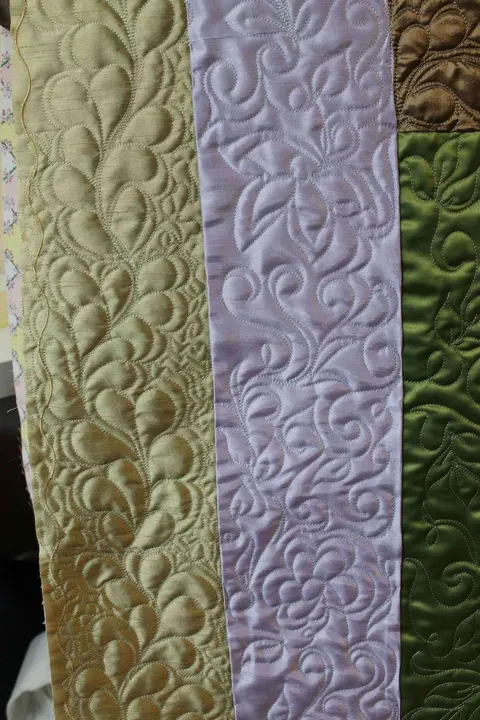 Green, Gold And Pink Quilt, photo 9 of 48