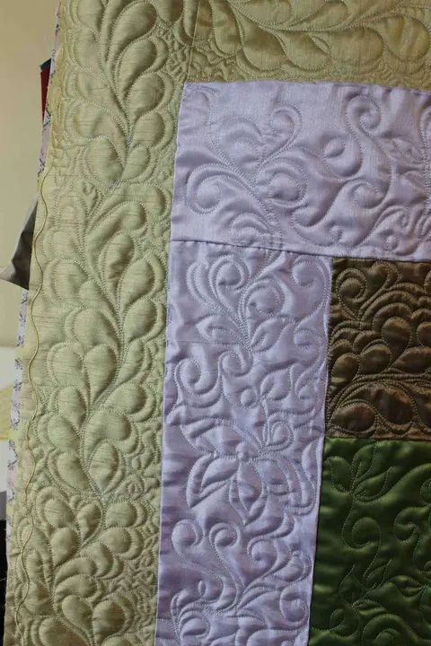 Green, Gold And Pink Quilt, photo 11 of 48