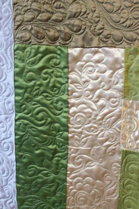 Green, Gold And Pink Quilt, photo 15 of 48
