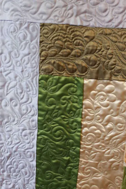 Green, Gold And Pink Quilt, photo 16 of 48