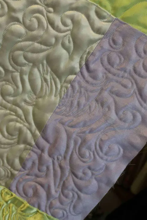Green & Purple Satin Quilt, photo 8 of 28