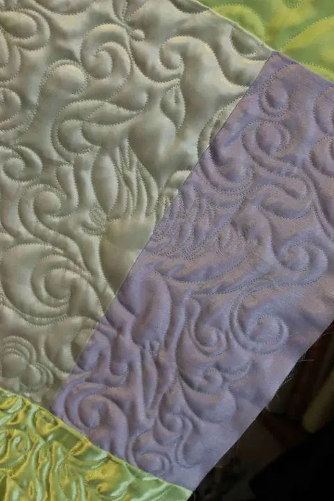 Green & Purple Satin Quilt, photo 9 of 28