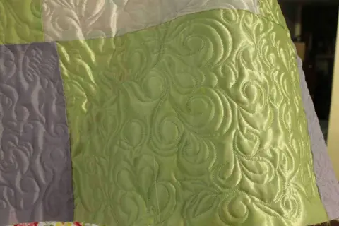 Green & Purple Satin Quilt, photo 10 of 28