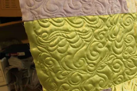 Green & Purple Satin Quilt, photo 16 of 28