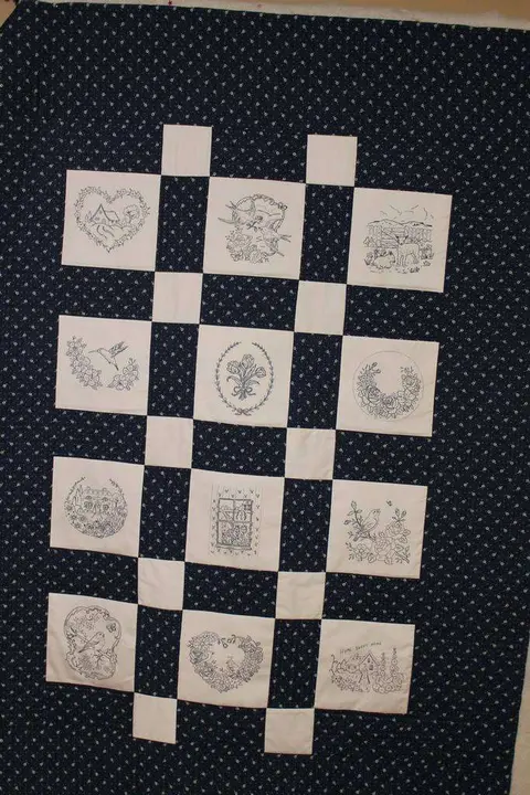 Hand Embroidered Country Quilt, photo 4 of 17