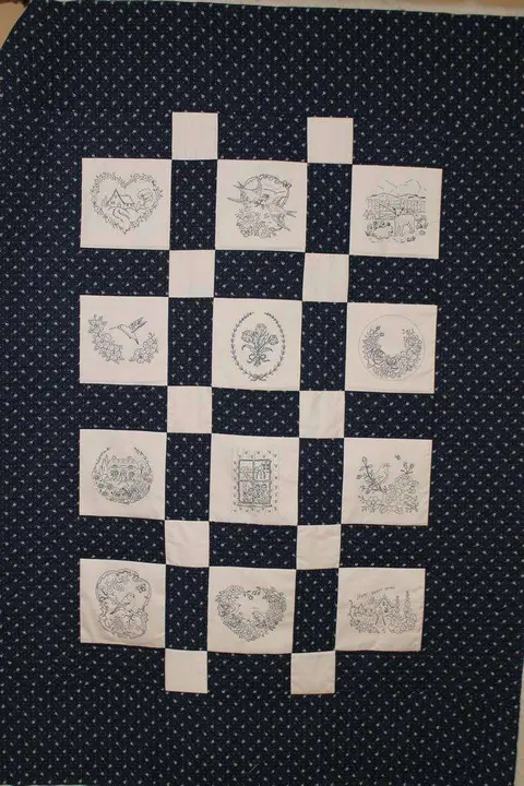 Hand Embroidered Country Quilt, photo 5 of 17
