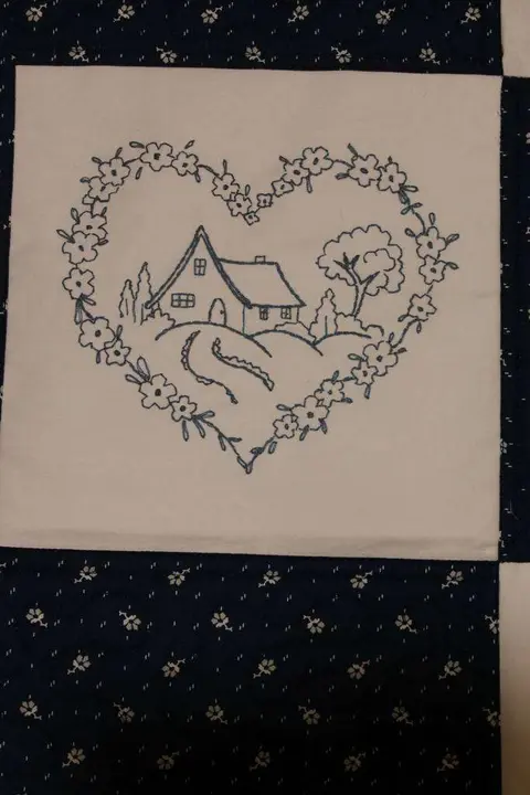 Hand Embroidered Country Quilt, photo 10 of 17