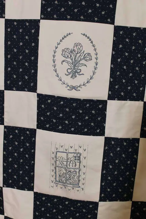 Hand Embroidered Country Quilt, photo 12 of 17