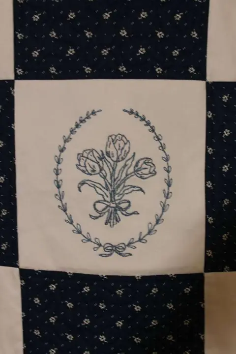 Hand Embroidered Country Quilt, photo 13 of 17