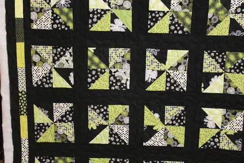 Lime Green Pinwheel Quilt, photo 6 of 16