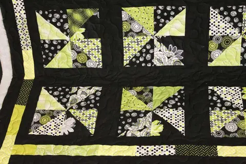 Lime Green Pinwheel Quilt, photo 11 of 16