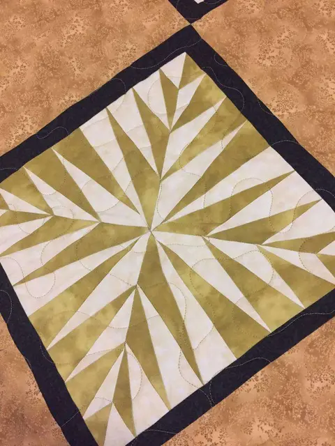 Paper Pieced Stars Brown Quilt, photo 2 of 26