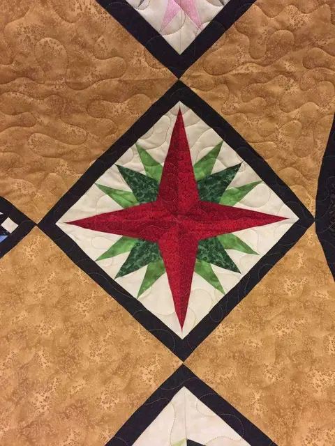 Paper Pieced Stars Brown Quilt, photo 5 of 26