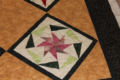 Paper Pieced Stars Brown Quilt, photo 8 of 26