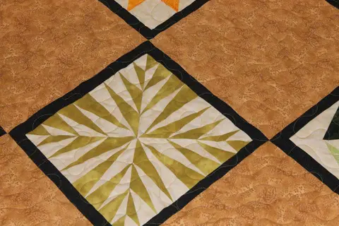 Paper Pieced Stars Brown Quilt, photo 9 of 26