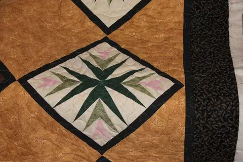 Paper Pieced Stars Brown Quilt, photo 18 of 26