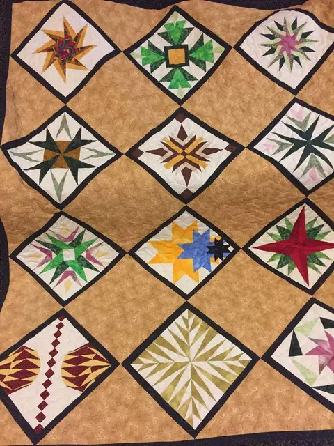 Paper Pieced Stars Brown Quilt, photo 23 of 26