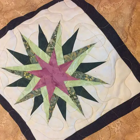 Paper Pieced Stars Brown Quilt, photo 26 of 26