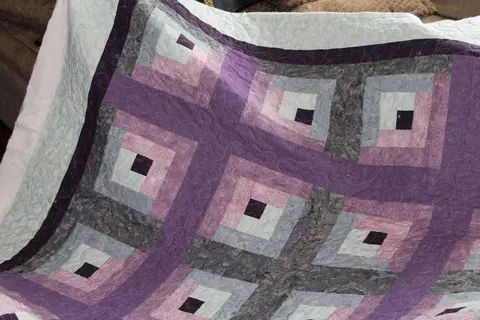 Purple Log Cabin Quilt, photo 2 of 5