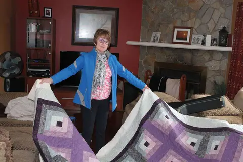 Purple Log Cabin Quilt, photo 4 of 5